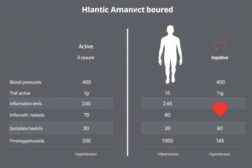 Comparison of health markers between active and inactive individuals with risk factors