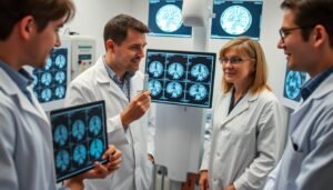 Doctors at University College London celebrating breakthrough Huntington's disease treatment