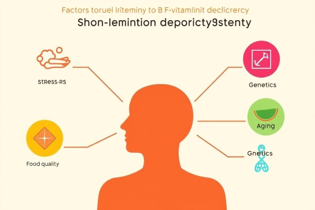 Factors contributing to B-vitamin deficiency in modern life