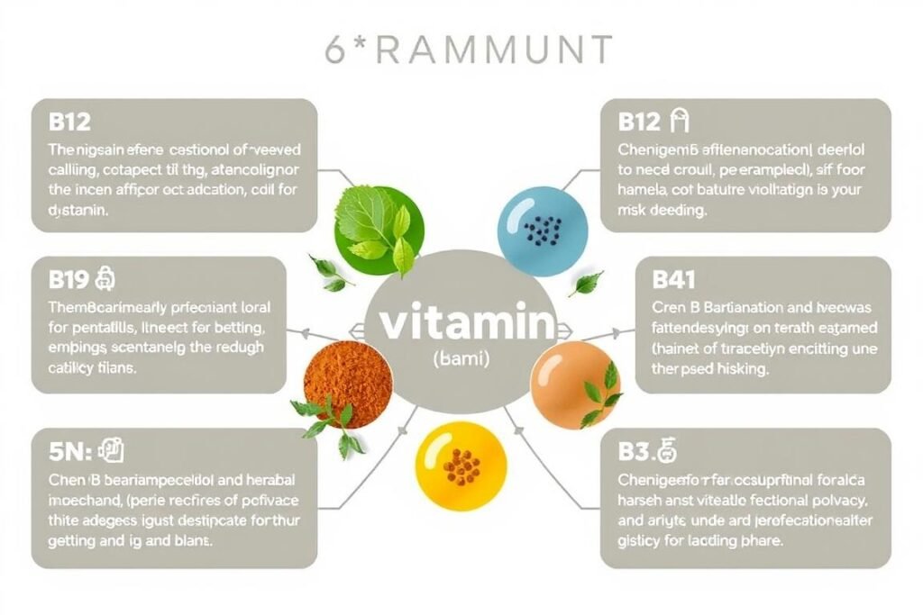 Infographic showing the Ancient Herbal B-Vitamin Drops formula components