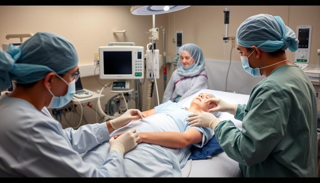 Medical team treating sepsis patient in hospital Medical team treating sepsis patient in hospital
