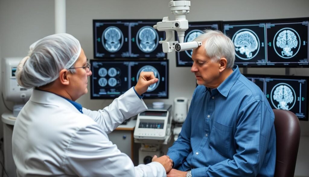 Patient undergoing Huntington's disease treatment evaluation Patient undergoing Huntington's disease treatment evaluation