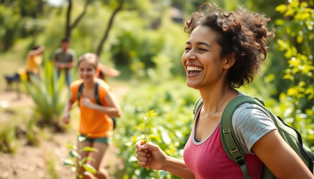 Person enjoying active, healthy lifestyle after using Moringa for gut health, showing energy and vitality