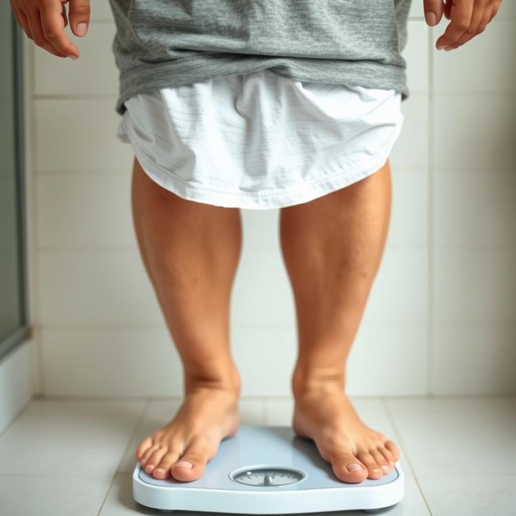 Person struggling with weight loss resistance due to B6 deficiency