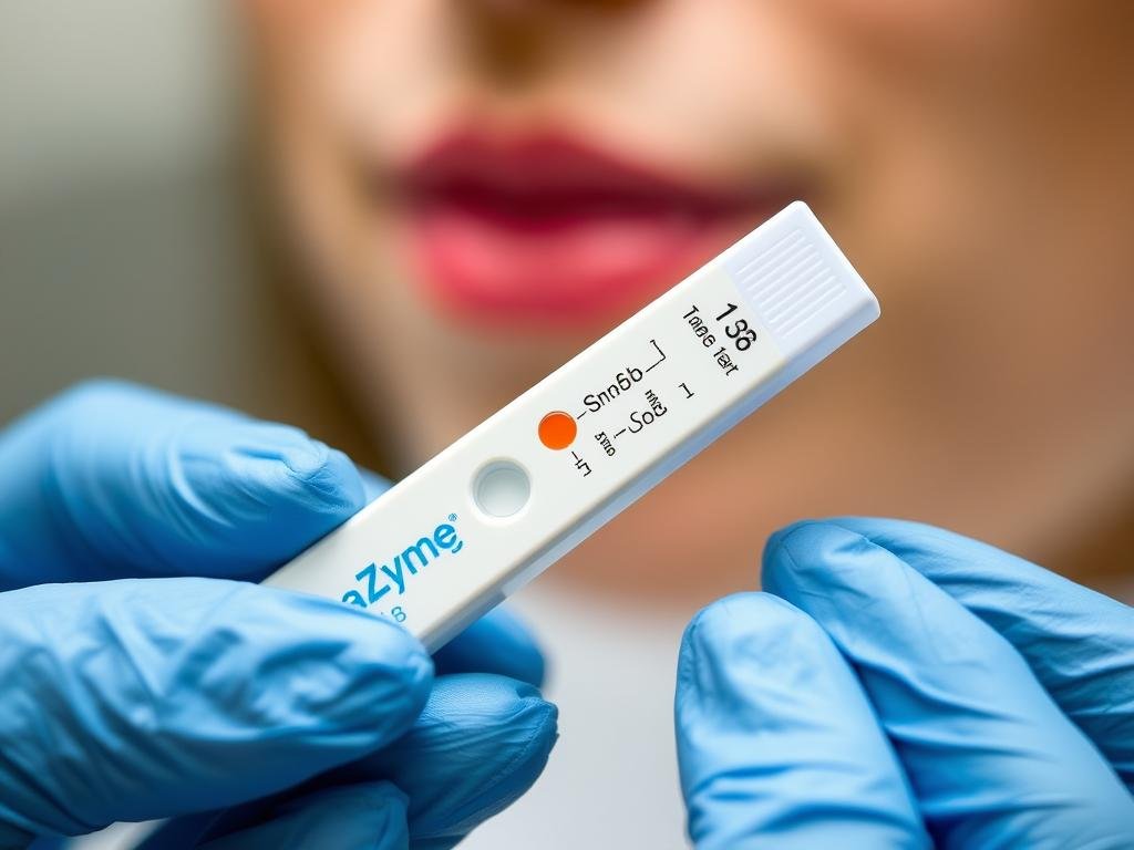 BanaZyme test showing color change indicating presence of odor-causing bacteria
