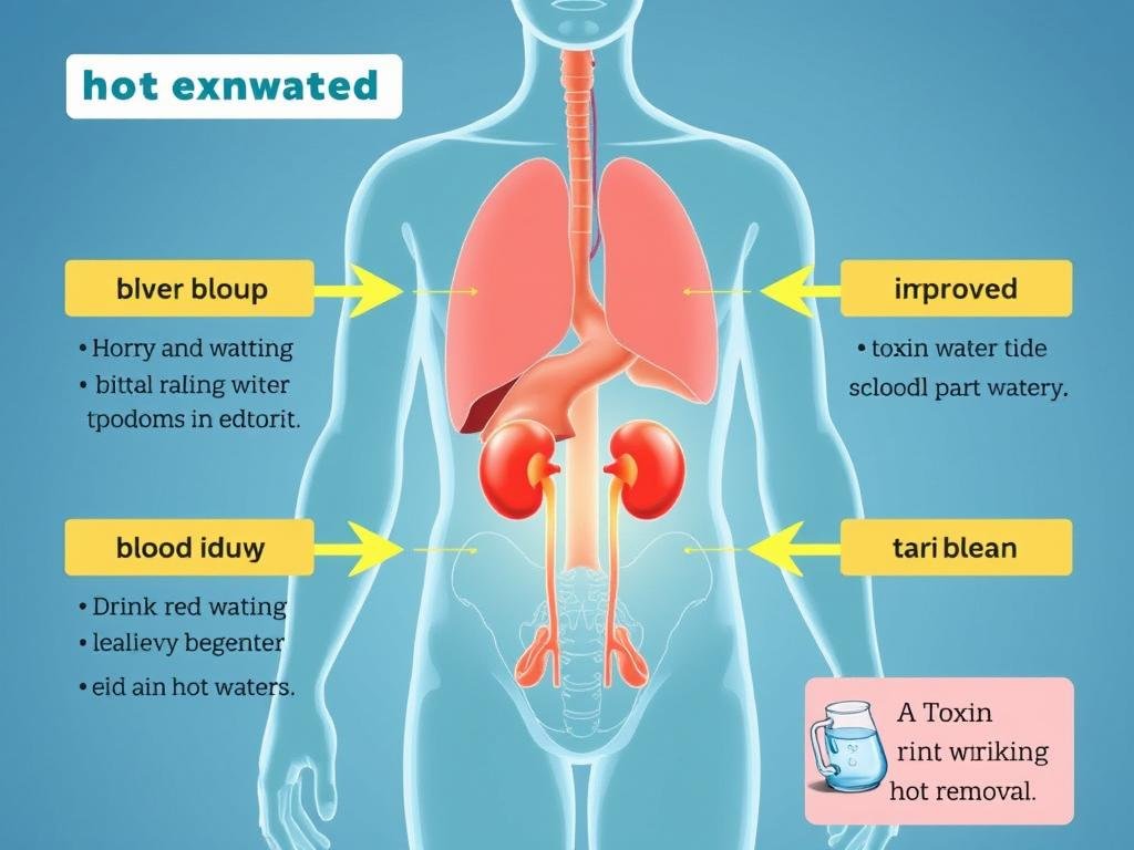Diagram showing how hot water supports the body's detoxification systems Diagram showing how hot water supports the body's detoxification systems