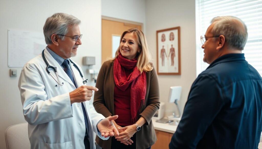 Doctor discussing medical conditions that can cause chronic bad breath with patient