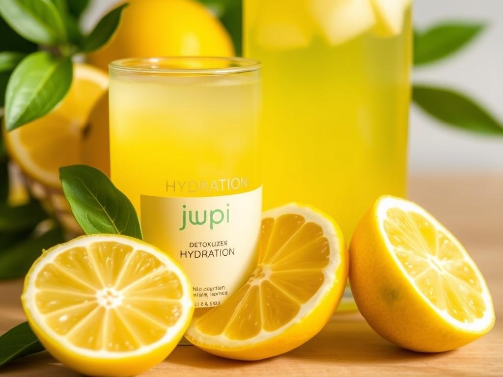 Fresh lemon slices used in Jupi Hydration for detoxification Fresh lemon slices used in Jupi Hydration for detoxification