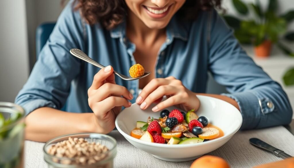 Person enjoying golden berries as part of a balanced meal for blood sugar management Person enjoying golden berries as part of a balanced meal for blood sugar management