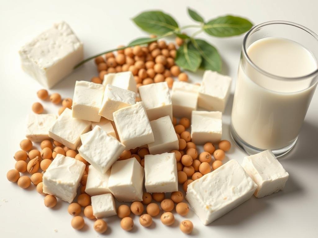 Tofu, soybeans, and soy milk with purine content indicator