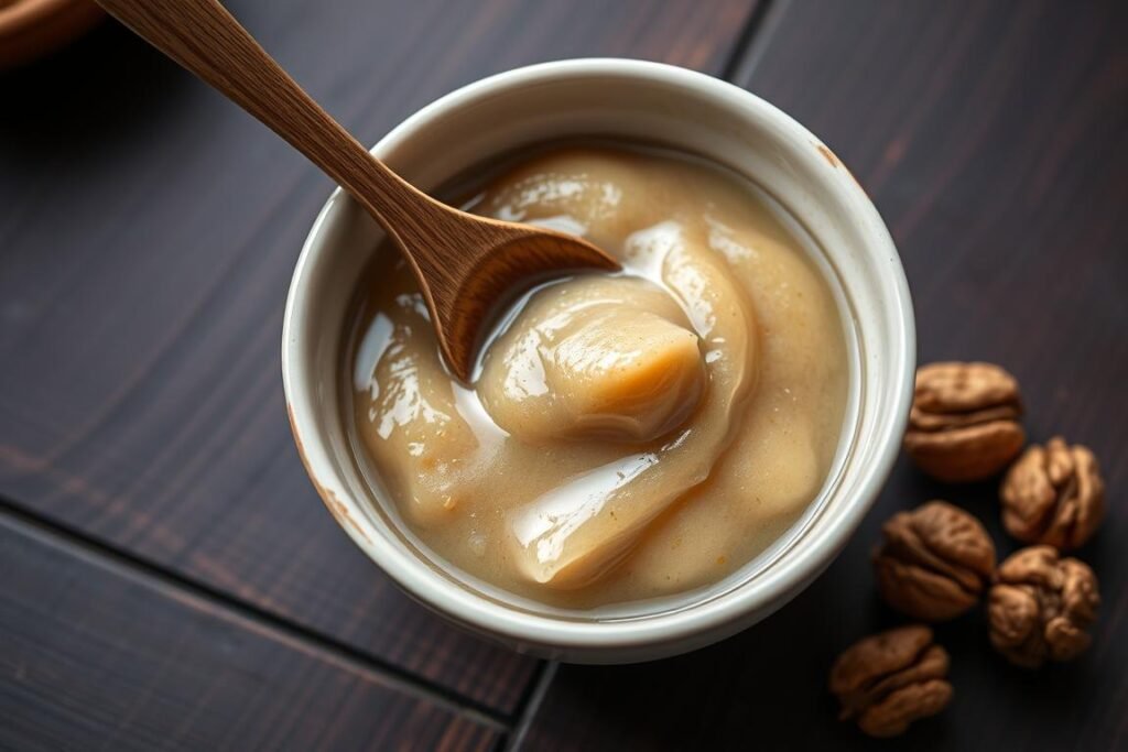 Walnut paste dessert known as hap tou wu in Cantonese cuisine Walnut paste dessert known as hap tou wu in Cantonese cuisine
