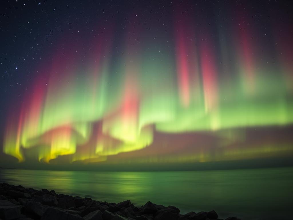 Auroras over North America photographed from Michigan's Upper Peninsula