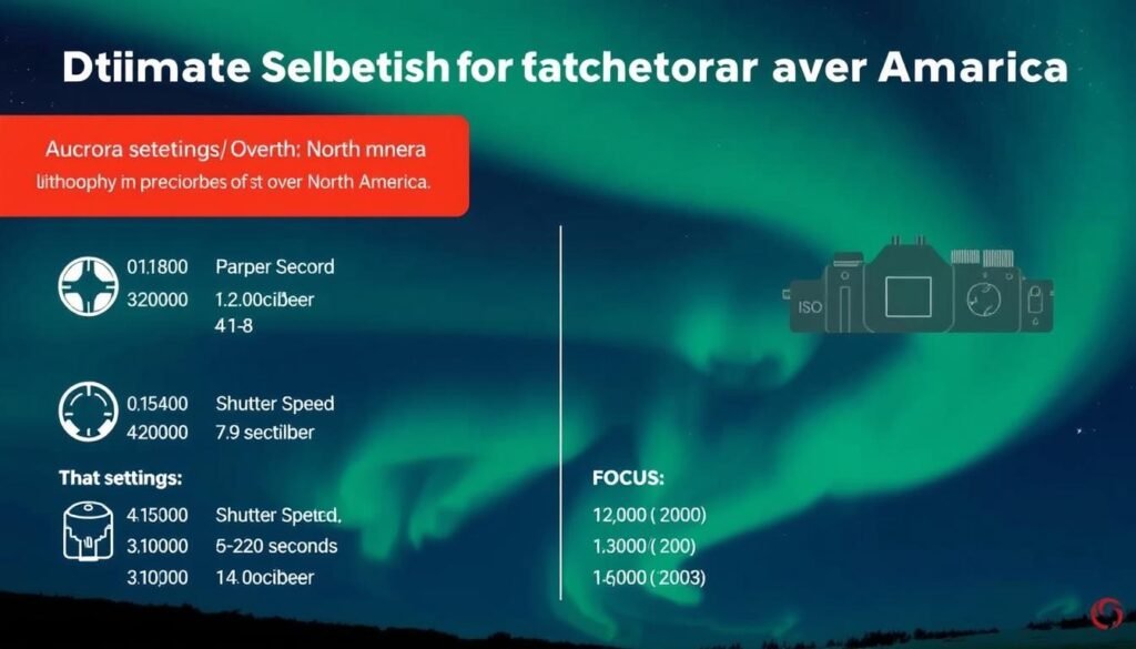 Camera settings diagram for photographing auroras over North America