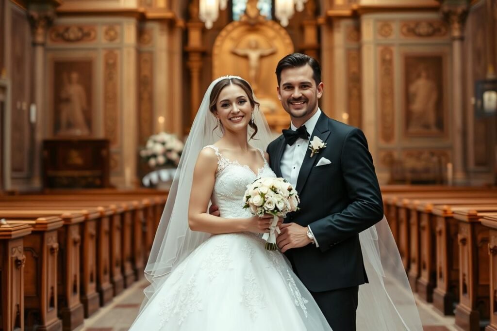 Catherine Paiz and Igor Ten on their wedding day in September 2025