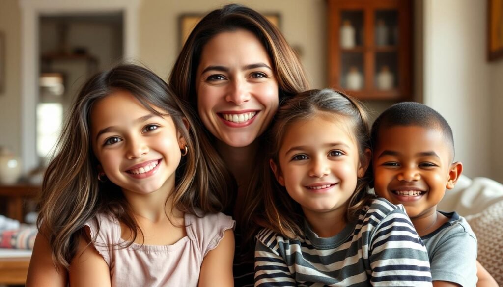 Catherine Paiz with her three children from previous relationship with Austin McBroom