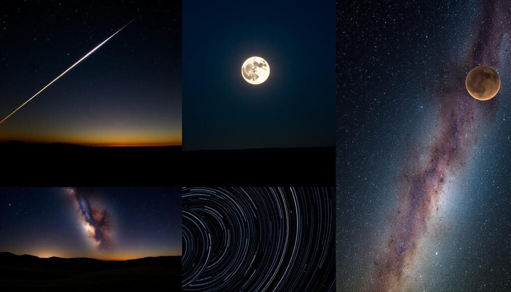 Collage of user-submitted photos of previous celestial events this week