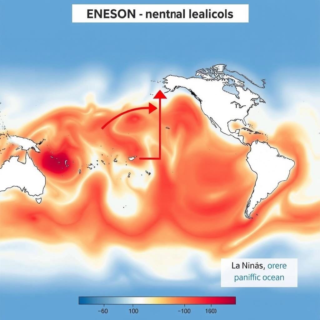 Diagram showing current ENSO-neutral conditions in the Pacific Ocean