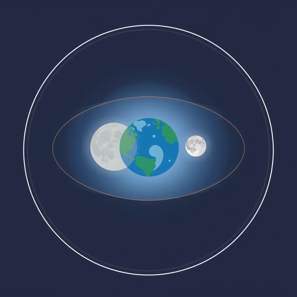 Diagram showing moon's elliptical orbit with perigee and apogee marked during celestial events this week
