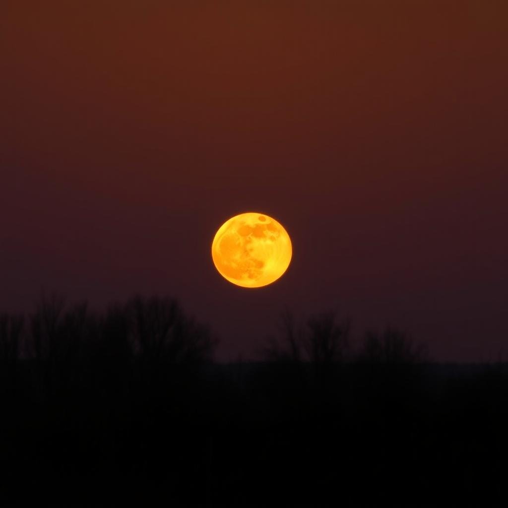 Full Hunter's Moon rising over a landscape with autumn trees - celestial events this week