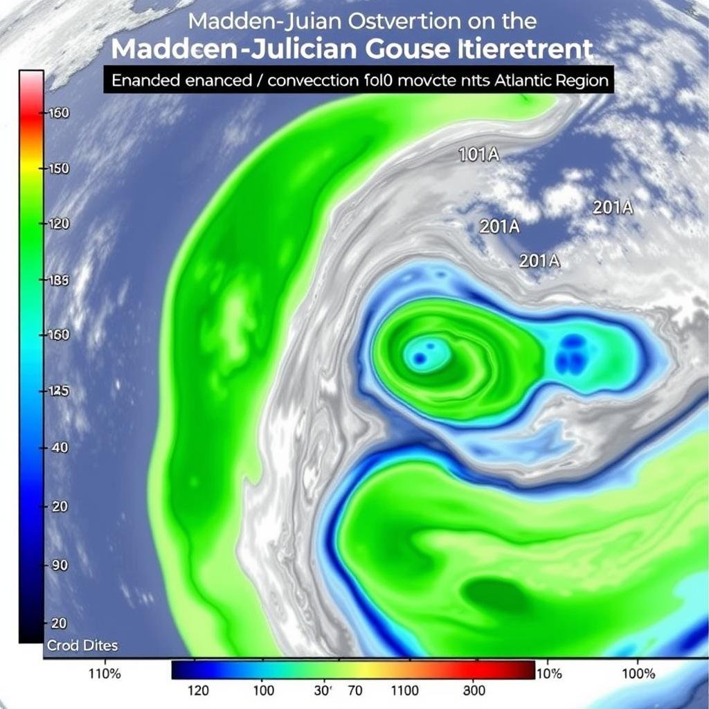 Madden-Julian Oscillation forecast showing enhanced convection in the Atlantic