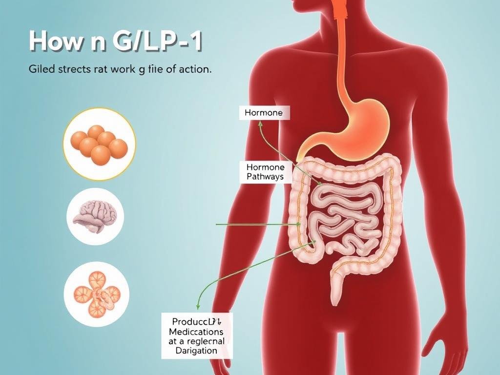 Medical illustration showing how GLP-1 drugs work in relation to Trump weight loss drug price deal