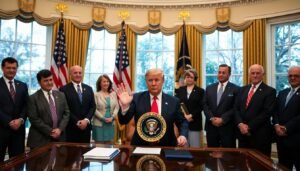 President Trump announcing weight loss drug price deal with pharmaceutical executives