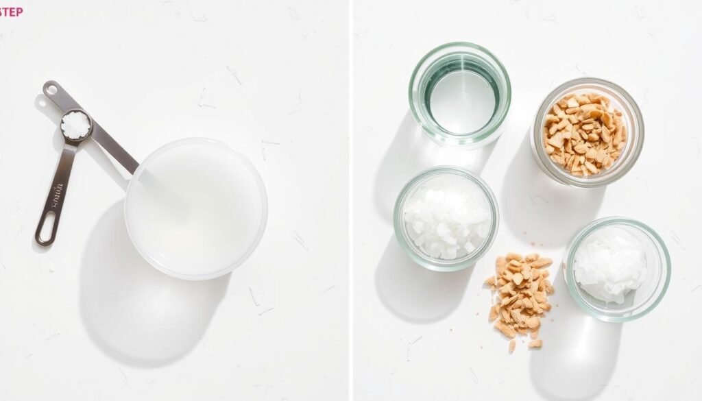 Step-by-step preparation of salt water solution with proper measurements